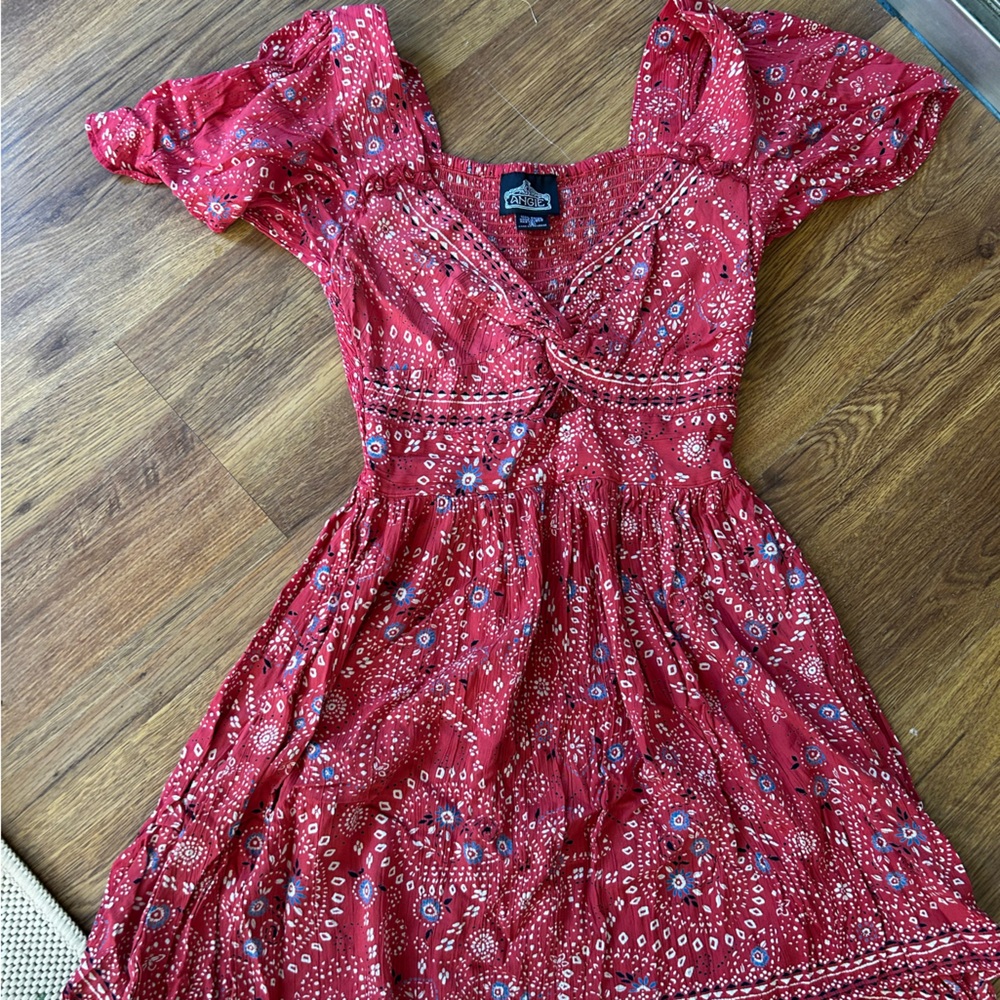 Angie Red Patterned Dress